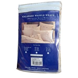 VINTAGE HAWTHORNE HILL Kalahari Waffle Weave 100% Cotton Pillow Sham Standard